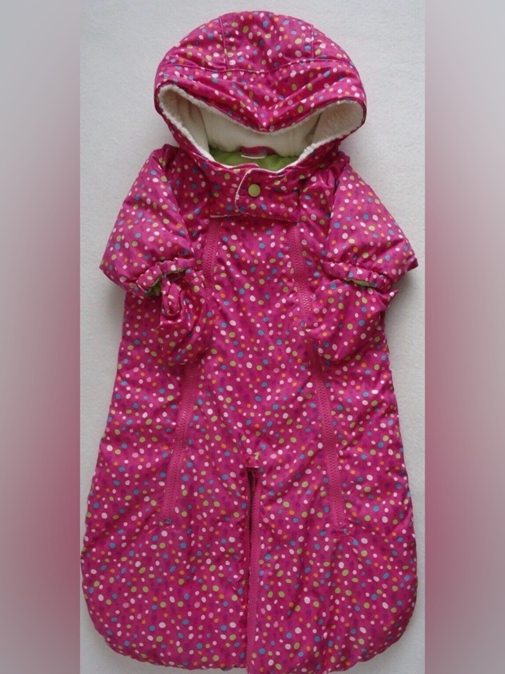 Hanna Andersson Outdoor Baby Puffer Snowsuit OS Full Zip One Piece Hooded Mitts